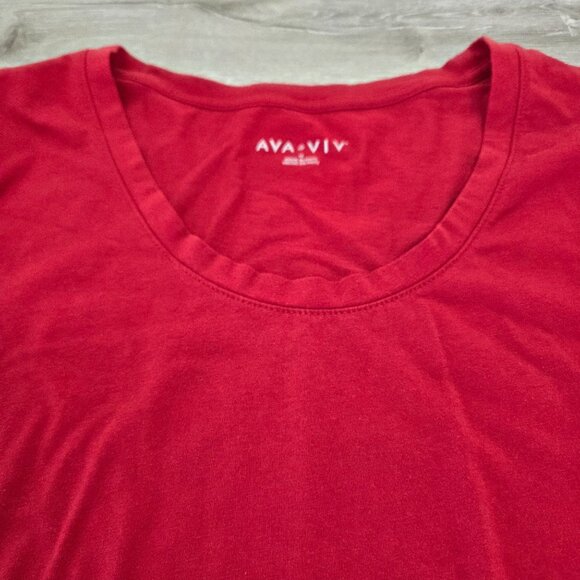 Ava & Viv Red Short Sleeve Scoop Neck Tunic Top Womens Plus Size 1X - Picture 7 of 16